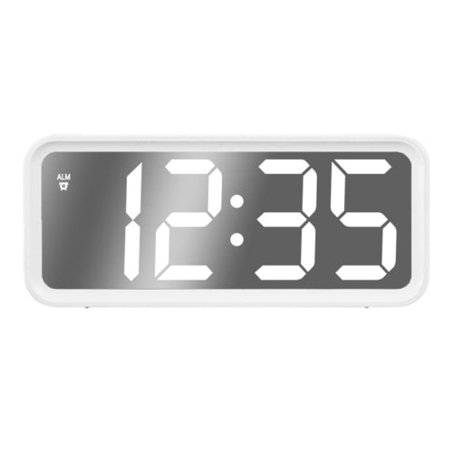 6508 Novelty Big Screen Electronic Clock Mirror LED Alarm Clock(White White Light)