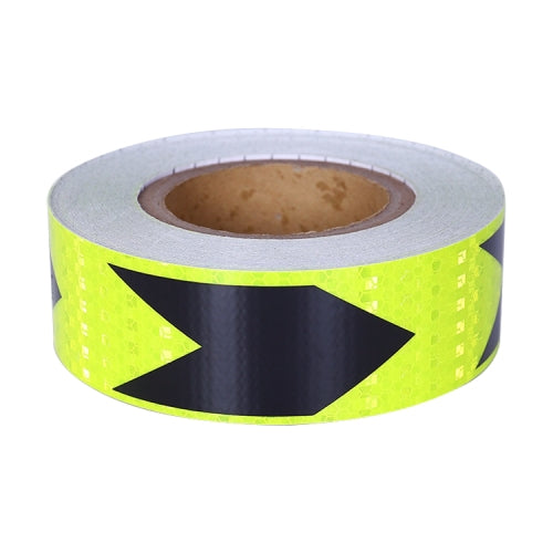2 PCS Fluorescent Yellow Black Arrow Truck Sign Sticker Corridor Reflective Floor Stickers, Specification: 5cm x 20m