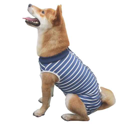 Pet Sterilization Surgical Gown Highly Elastic And Breathable Postoperative Nursing Clothes, Size: XXXL(Stripe)