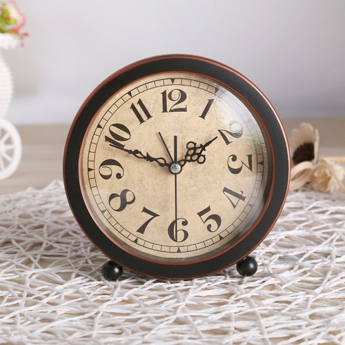 2 PCS G51 Personality Retro Alarm Clock Bed Mute Metal Student Alarm Clock, Colour: Black 2