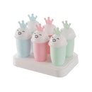 2 Sets 6 in 1 Home Cartoon Crown Pig DIY Popsicle Mold Plastic Handmade Ice Mold Set