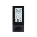 2098 LCD Transparent Panel Clock Desktop Rolling Silent Tempted Time Alarm Clock(Black)