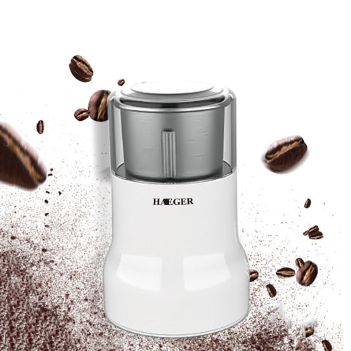 HAEGER Small Grinder Household Automatic Coffee Grinder EU Plug(White)
