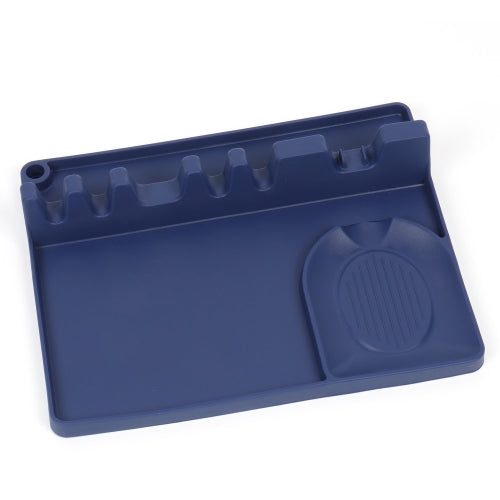 2 in 1 Kitchen Silicone Spoon Holder Shelf Large (Blue)