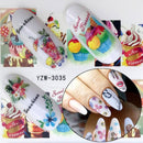 5 PCS Water Transfer Stickers Decals Flower Stickers for Nails, Color:YZW-3035