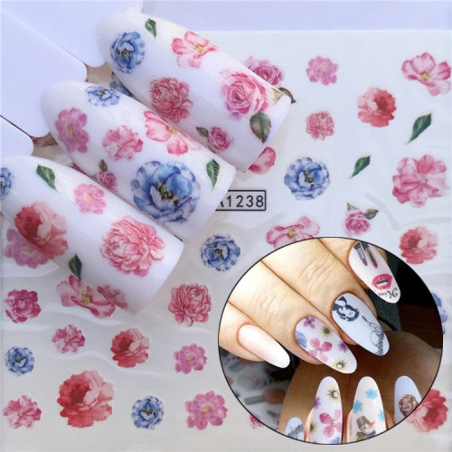 3 PCS Nail Sticker Set Decal Water Transfer Slider Nails Art Decoration, Color:YZWA1238