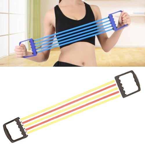 2 PCS Five-tube TPE Wall Pulley Elastic Rope Home Fitness Equipment For Ladies And Children, Random Colour Delivery