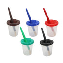 Children Plastic Pen Cup Bristles Graffiti Painting Brush Set, Specification: HB-5 + 5 Dark