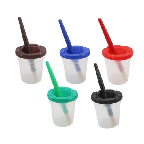 Children Plastic Pen Cup Bristles Graffiti Painting Brush Set, Specification: HB-5 + 5 Dark