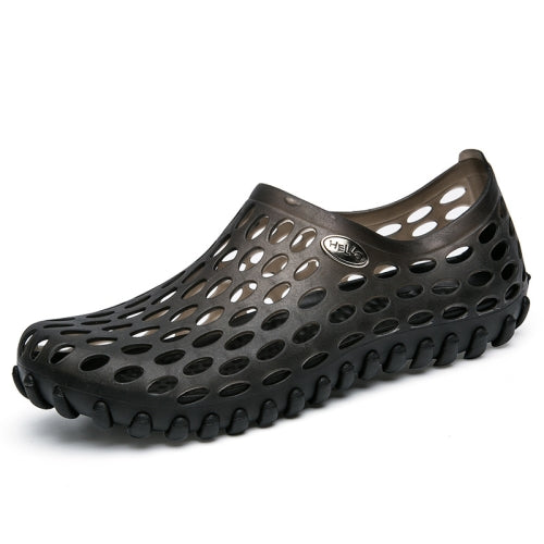 PVC + EVA Material Wading Beach Shoes Couple Breathable Slippers, Size: 38(Black)