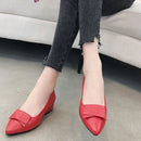 Spring And Summer Cowhide Shoes With Thick Heel Mid-Heel For Women, Size: 34(Red)
