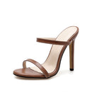Ladies High Heel Sandals Fashion Sexy Strappy Sandals, Size: 39(Brown)