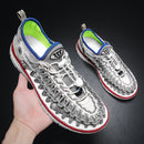 Summer Beach Upstream Men Sandals Couple Soft Bottom Sports Knit Breathable Slippers, Size: 44(Gray)