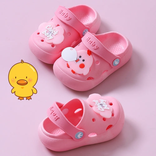 2 PCS Non-Slip Soft Bottom Hole Slippers For Children, Size: 29/30(Pink)