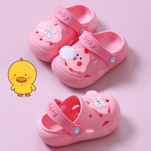 2 PCS Non-Slip Soft Bottom Hole Slippers For Children, Size: 31/32(Pink)