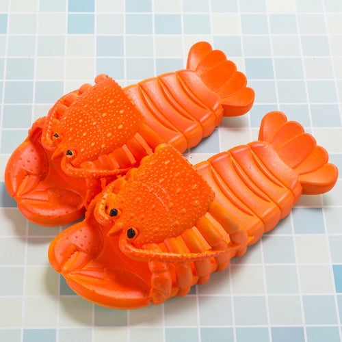 Crayfish Beach Parent-Child Slippers Children Cartoon Slippers, Size: 24-25(Orange)