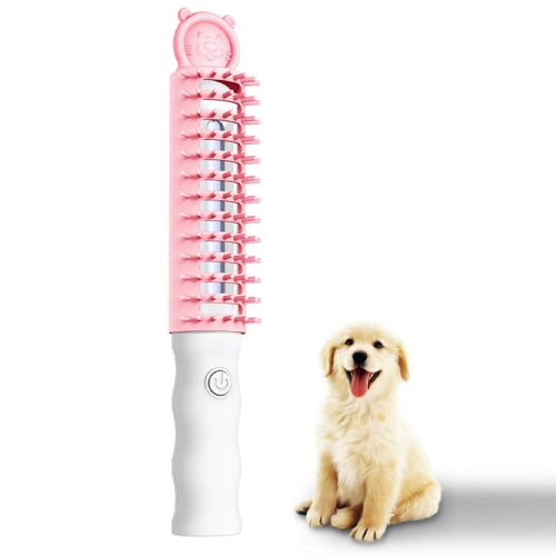 Pet Ultraviolet Sterilization And Mite Removal Massage Comb Dog Hair Brush(Pink)