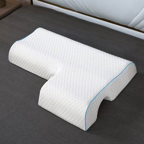 65x49x12cm Couple Pillow Sleep Aid Memory Pillow Protect The Cervical Spine Pillow, Colour: Left Arm (Water Cube)