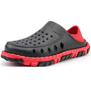 Summer Men Sandals Hollow Slippers Seaside Antiskid Beach Shoes, Size: 43(Black+Red)