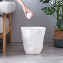 5 PCS Creative Foldable Household Lidless Plastic Trash Can, Size:L(White)