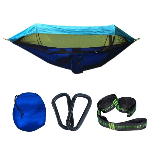 Parachute Cloth Anti-Mosquito Sunshade With Mosquito Net Hammock Outdoor Single Double Swing Off The Ground Aerial Tent 290x140cm (Blue / Light Blue)
