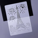 10 PCS 1 Paris Tower Construction Series Painting Template Theme City A4 Label Template