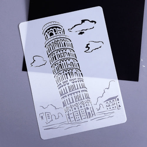 10 PCS 3 Pisa Tower Construction Series Painting Template Theme City A4 Label Template