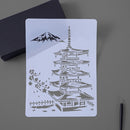 10 PCS 8 Five-storied Pagoda Construction Series Painting Template Theme City A4 Label Template