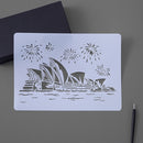 10 PCS 9 Sydney Construction Series Painting Template Theme City A4 Label Template