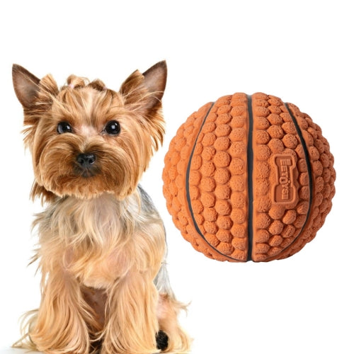 Dog Toy Latex Dog Bite Sound Ball Pet Toys, Specification: Large Basketball Brown