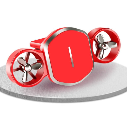 Multi-Function Car Bracket Magnetic Rotation Airport Navigation Car Mobile Phone Bracket(Red)