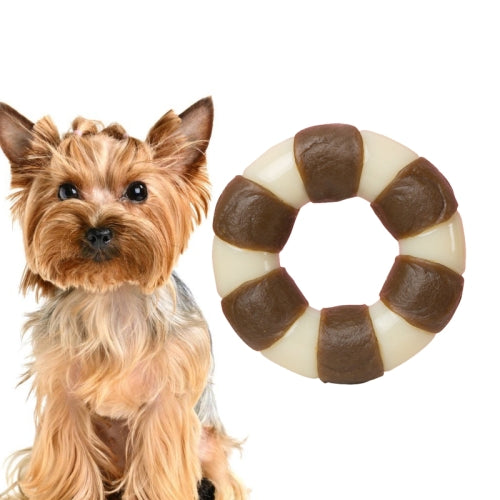 Pet Bite Resistant Toy Nylon Cowhide Molar Teeth Eating Play Bone Dog Toy, Specification: Small (Ring)