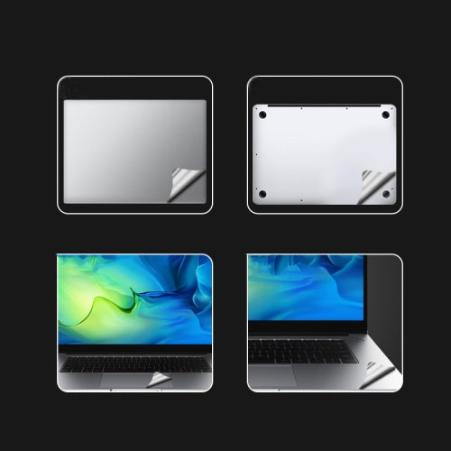 4 in 1 Notebook Outer Sticker Computer Case Full Protective Film For Huawei MateBook 13(Gray)