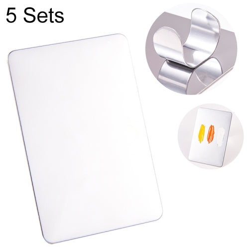 5 Sets Beauty Makeup Stainless Steel Ring Palette Painted Palette Nail Set, Specification: Large Square