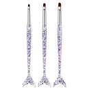 3 PCS 3 in 1 Nail Art Draw Line Abd Light Therapy Pen Fishtail Clear Purple Green Nail Pen, Color Classification: Light Therapy Pen