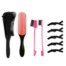 Plastic Scalp Massage Smooth Hair Comb Set(Black)