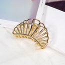 10 PCS Metal Hair Clip Retro Large Hair Clip, Colour: Bright Gold Scallop
