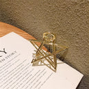 10 PCS Metal Hair Clip Retro Large Hair Clip, Colour: Bright Gold Pearl Five-angle Star