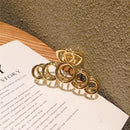 10 PCS Metal Hair Clip Retro Large Hair Clip, Colour: Bright Gold Ring