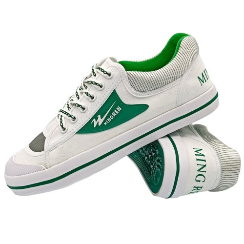 MINGREN Student Canvas Shoes Casual Antiskid Retro Sneakers, Size: 35(White Green)