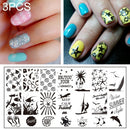 3 PCS Stainless Steel Nail Art Stamp Stamping Image Plate Nail Template Manicure Stencil Tools JQ-L07
