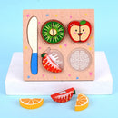 2 PCS Wood Blocks Cutting or Stringing Cube Puzzle Early Education Intelligence Toys For Children(Fruit-Cutting )