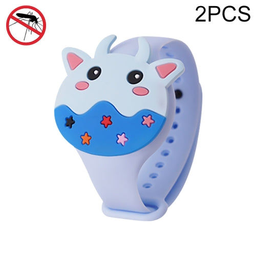 2 PCS Summer Children Luminous Mosquito Repellent Bracelet Anti-Mosquito Watch(Blue Culpr)