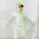 Carton Children Raincoat With Schoolbag Seat Poncho, Size: S(Green Dinosaur)