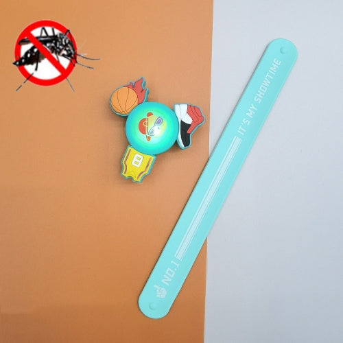 2 PCS Cartoon Rotating Luminous Mosquito Repellent Bracelet Silicone Children'S Summer Outdoor Anti-Mosquito Watch(Basketball-Green)