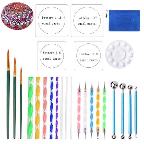 26 In 1 Mandala Tool Paint Stick Point Pen Paintbrush Painting Tool(MTL-026C)
