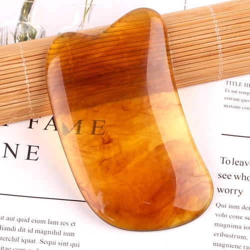 10 PCS Resin Scraping Sheet Massage Facial Tendon Stick Beauty Salon Shave Board Acupuncture Pen, Color Classification: Amber Ingot Board