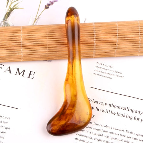 10 PCS Resin Scraping Sheet Massage Facial Tendon Stick Beauty Salon Shave Board Acupuncture Pen, Color Classification: Amber Relaxing Stick