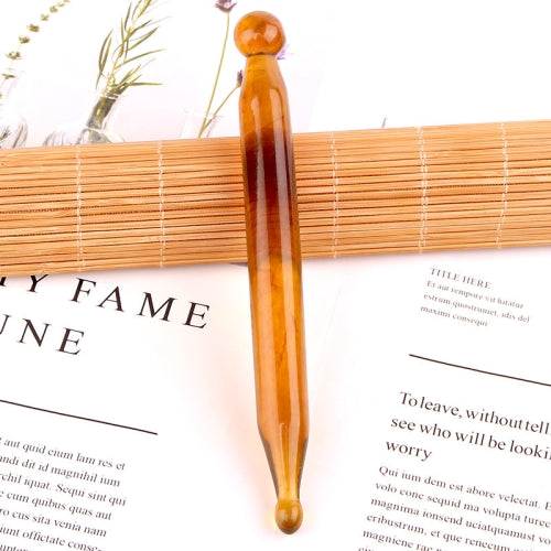 10 PCS Resin Scraping Sheet Massage Facial Tendon Stick Beauty Salon Shave Board Acupuncture Pen, Color Classification: Amber Point Stick