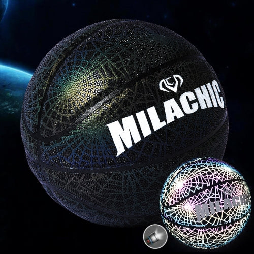 MILACHIC Number 7 Rainbow Reflective Cool Basketball(Spider Pattern 6735)